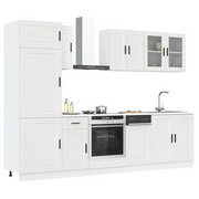 Set Mobili da Cucina 8 pz Kalmar Bianchi Lucido in Truciolato