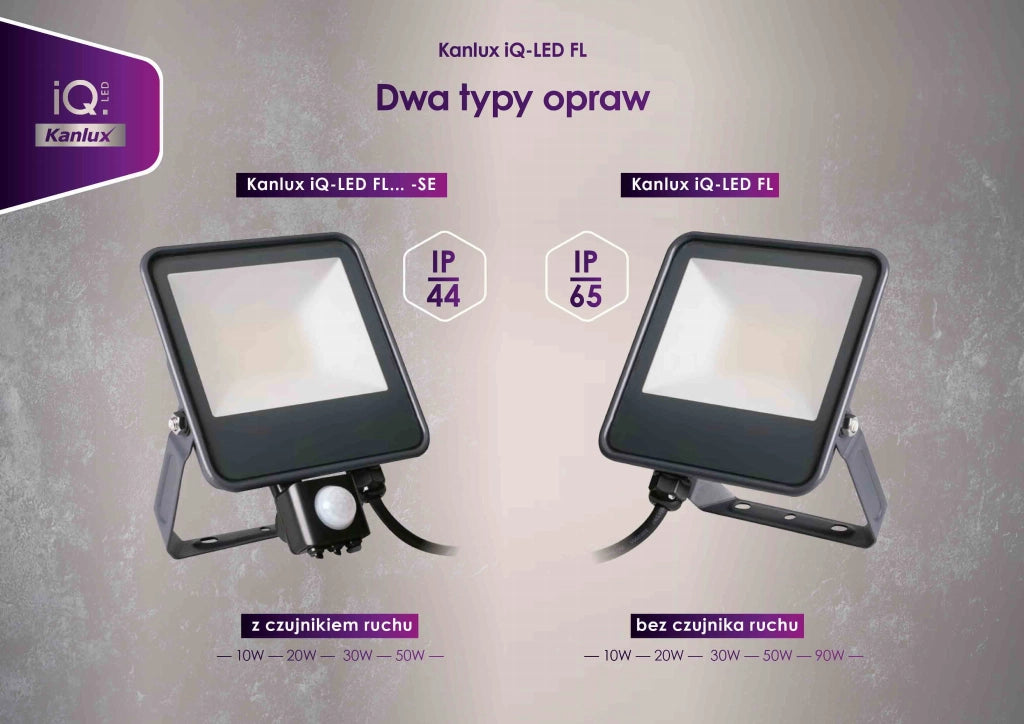 Faro LED esterno Kanlux IQ 30W 4000K 3450lm IP65 nero