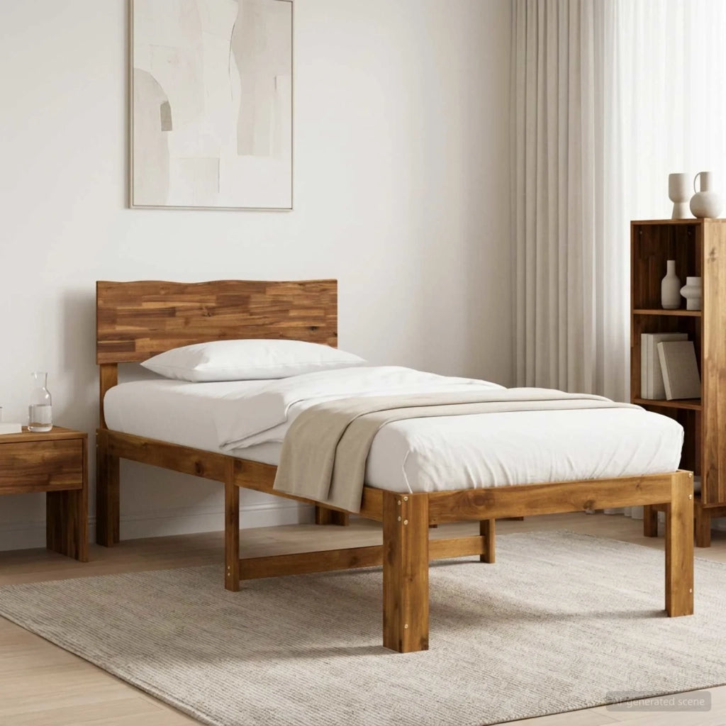 Letto Singolo con Testiera ROSTOCK Naturale 90 x 190 cm 903357