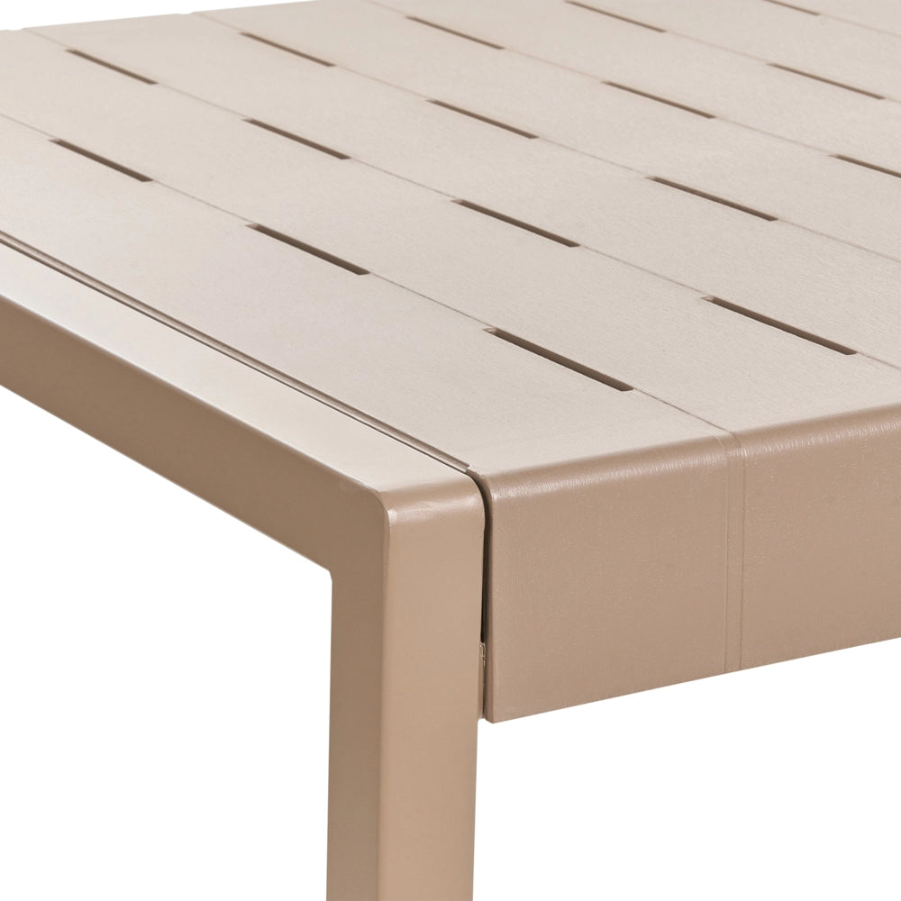 Tavolo da pranzo da giardino Telaio sintetico marrone 4-6 posti resistente alle intemperie Patio esterno