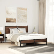 Giroletto senza Materasso in Metallo Rovere Marrone 140x190 cm