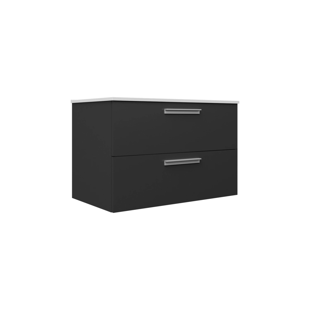 Mobile da bagno sospeso 100cm antracite lucido con lavabo e specchio | Jasper