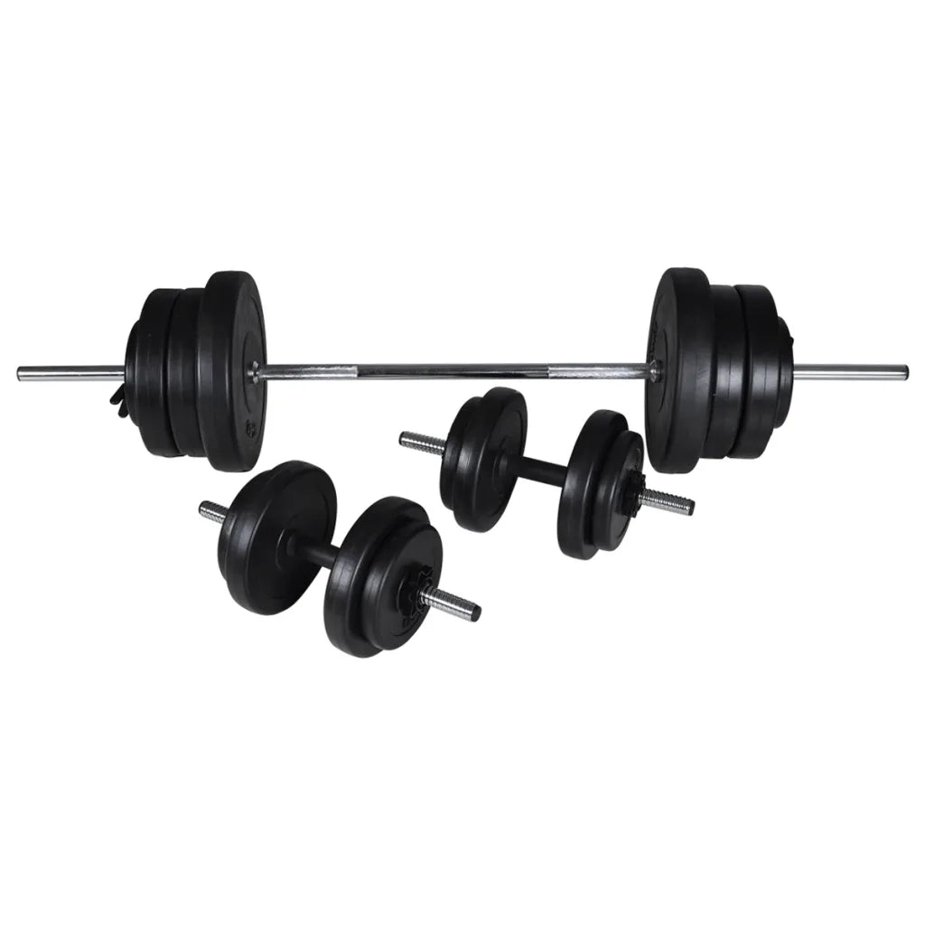 Panca-Sgabello Multifunzione con Bilanciere e Set di Manubri 60,5 kg 870442