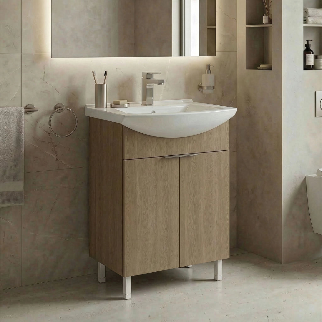 Mobile lavabo "Purus 55" - 55 x 50 x 83 cm - Rovere Sonomo