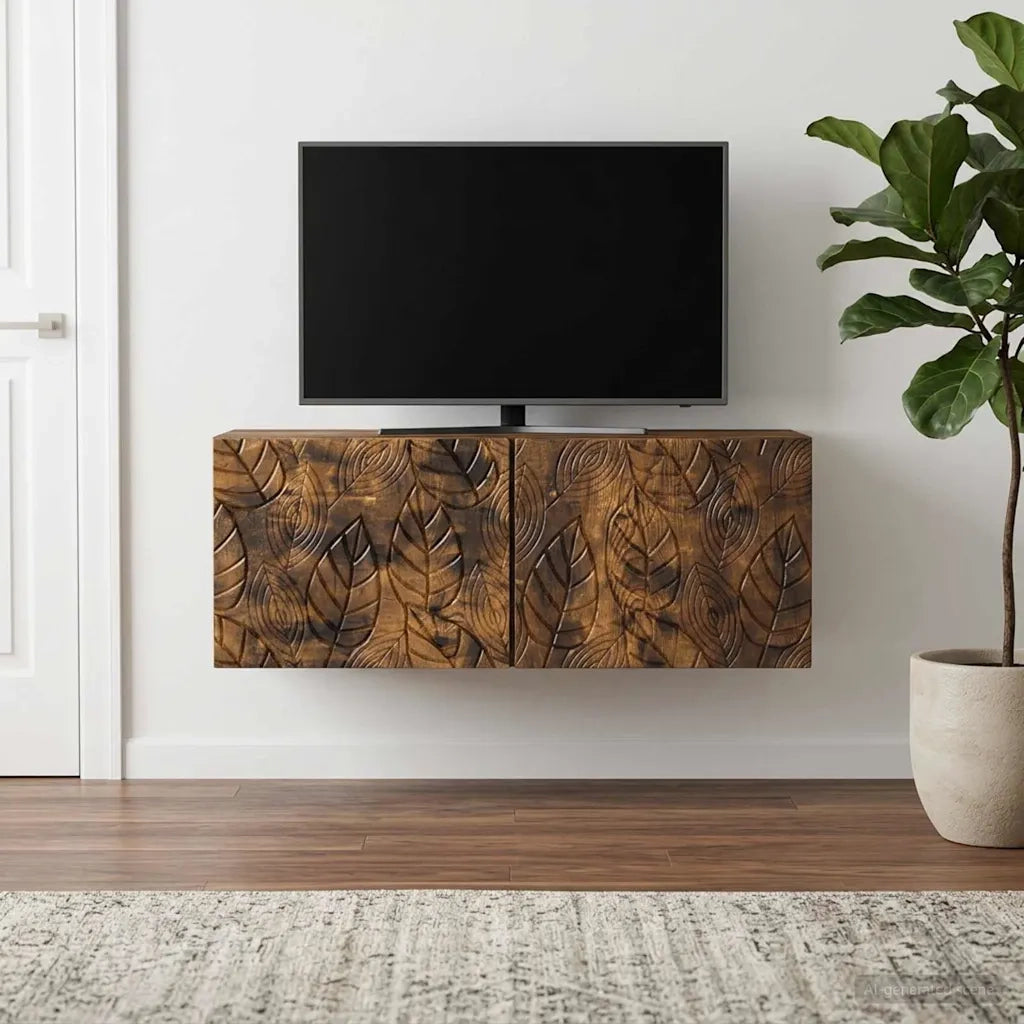 Mobile Porta TV da Muro 78,5 x 31 cm Rovere Fumo 898890