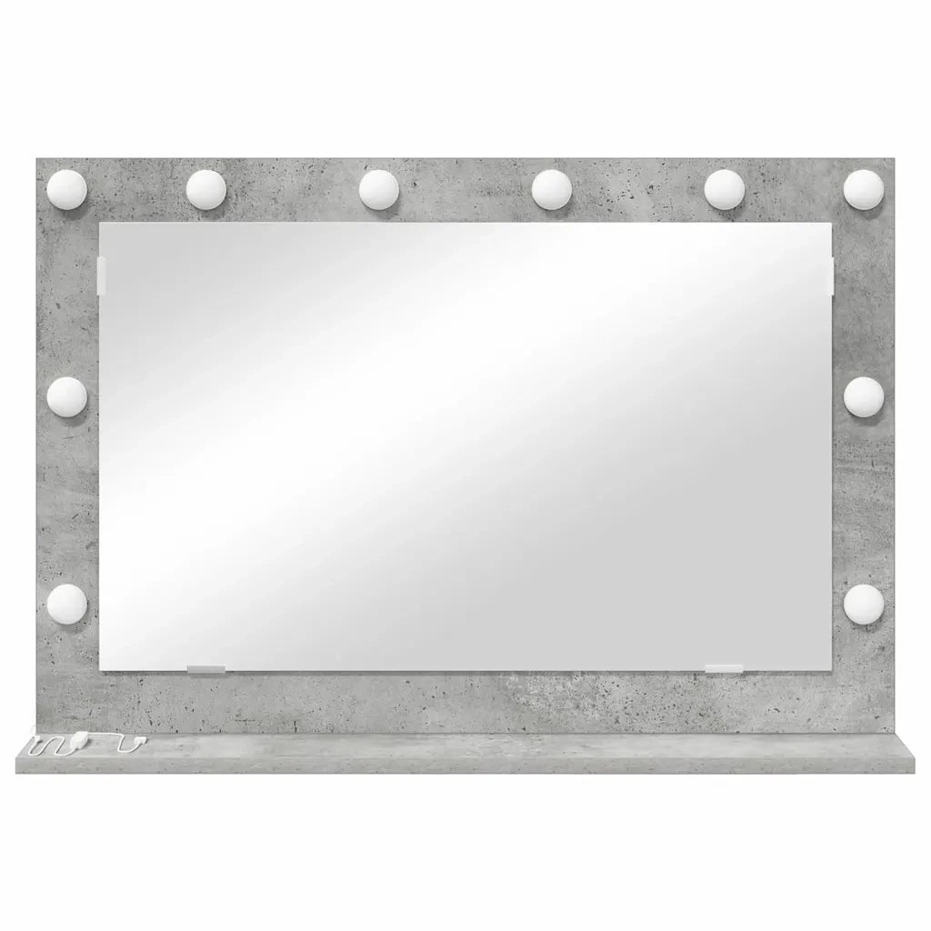Specchio da Vanità Rettangolare Grigio cemento 80 x 55 x 18 cm 868296