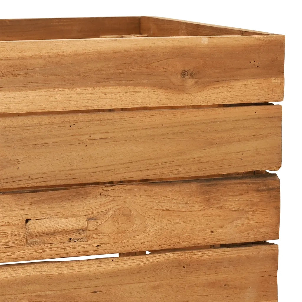Fioriere | Cassetta per fiori | Letto Rialzato 150x40x38 cm Legno di Teak di Recupero e Acciaio