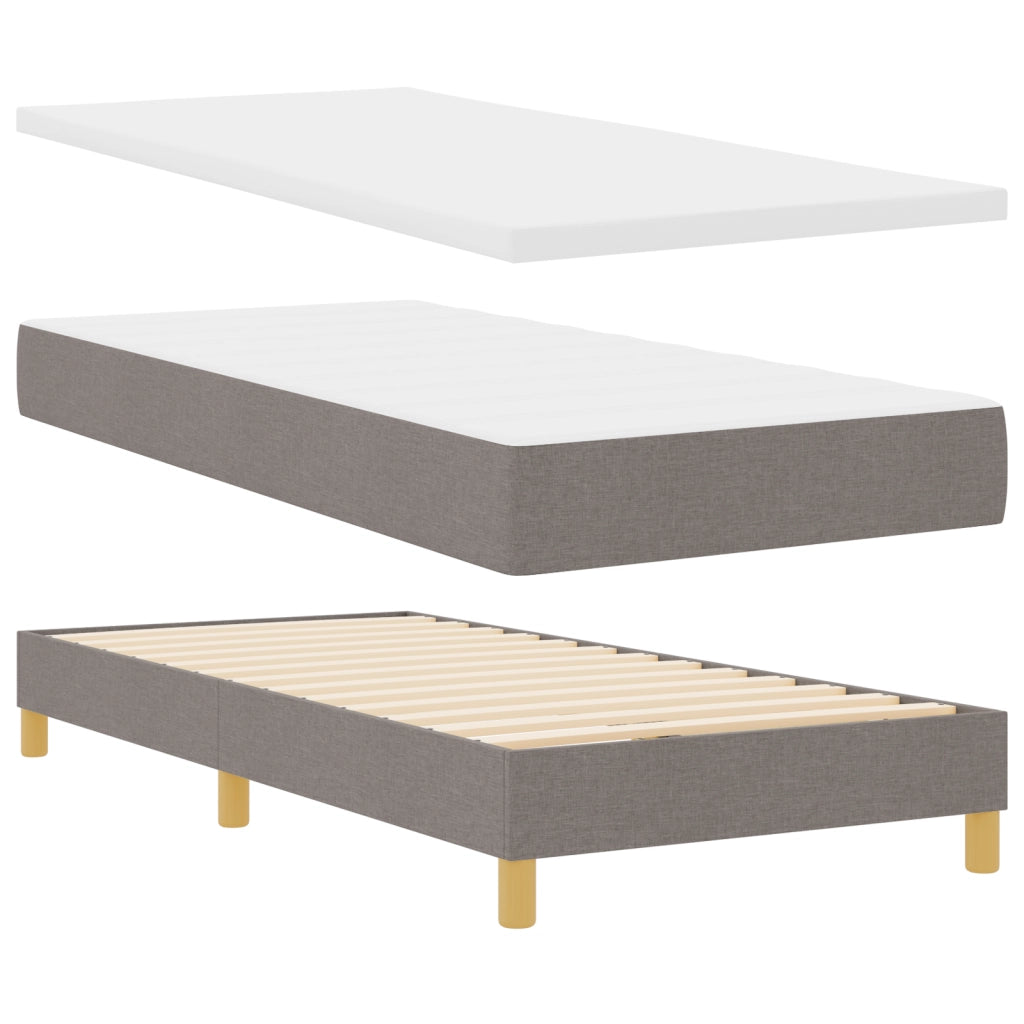 Letto con Rete a Molle con Materasso & LED Tortora 90x200 cm Tessuto