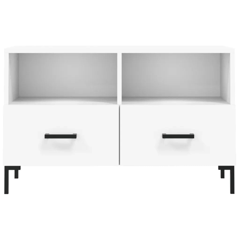 Mobile Porta TV Bianco 80x36x50 cm in Legno Multistrato 828972