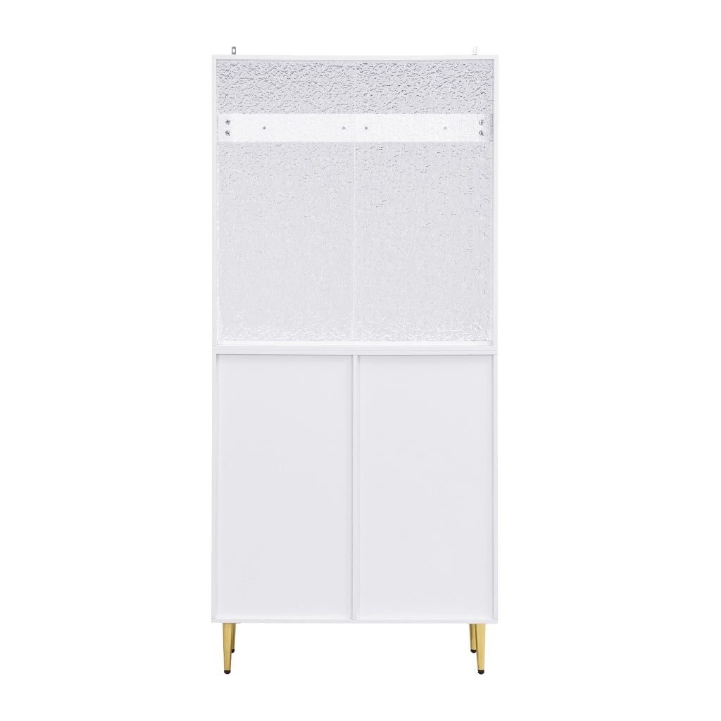 Mobile d'Ingresso con 1 Anta; 1 Cassetto e Ganci; Ripiani Regolabili; Stile Moderno; in MDF; 80??35??175;5 cm; Bianco