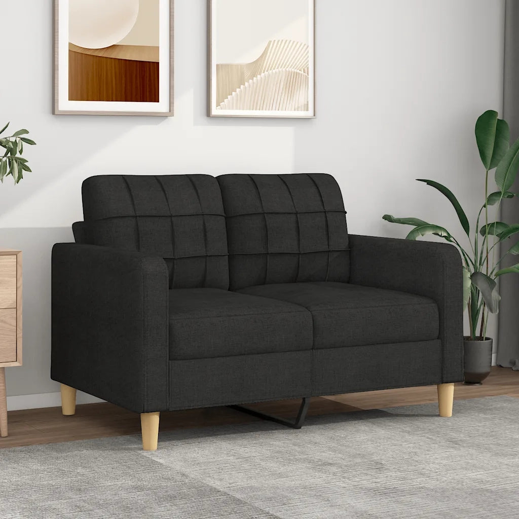 Divano a 2 Posti-Sofa 2 Posti Nero 120 cm in Tessuto 560442