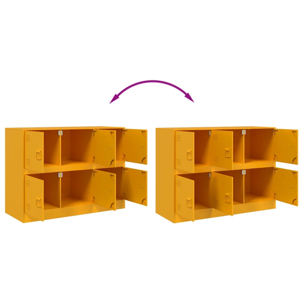 Credenza | Madia | Buffet da pranzo | Armadio da pranzo Giallo Senape 99x39x73 cm in Acciaio