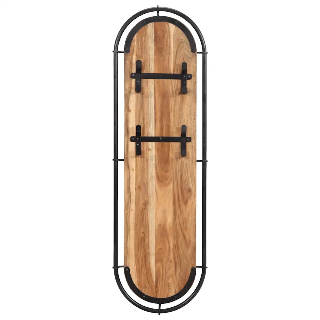 Appendiabiti da Parete con 4 Ganci 2pz Legno Massello Acacia