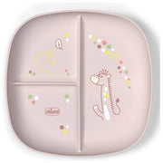 Chicco Piatto per Bambini Rosa 12m+ Con 3 Scomparti Utilizzabile in Microonde