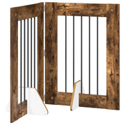 Cancello per cani con supporti 2 pz Rovere Fumo 60 x 80 cm CFW4576743