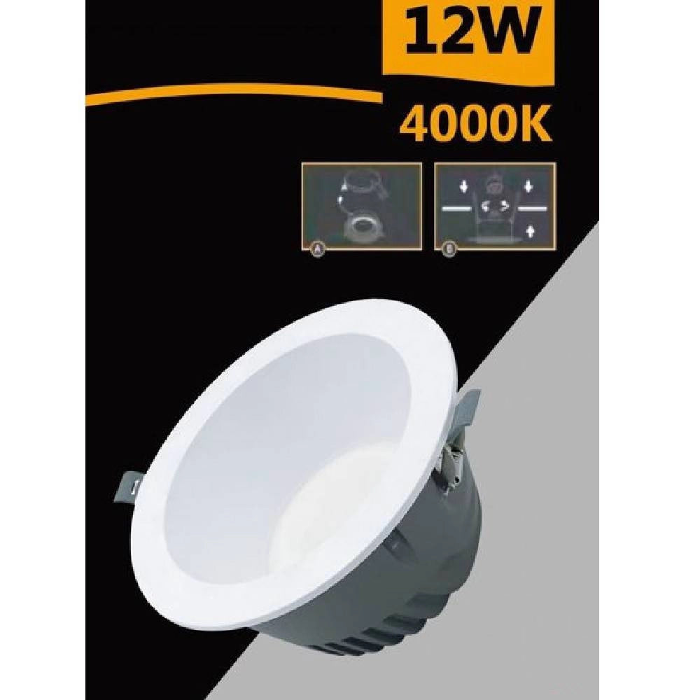 Trade Shop - Faretto Smd Led Da Incasso Rotondo 12 Watt 1100 Lumen Luce 4000k 6500k Gl-ag12 - -bianco Naturale      -