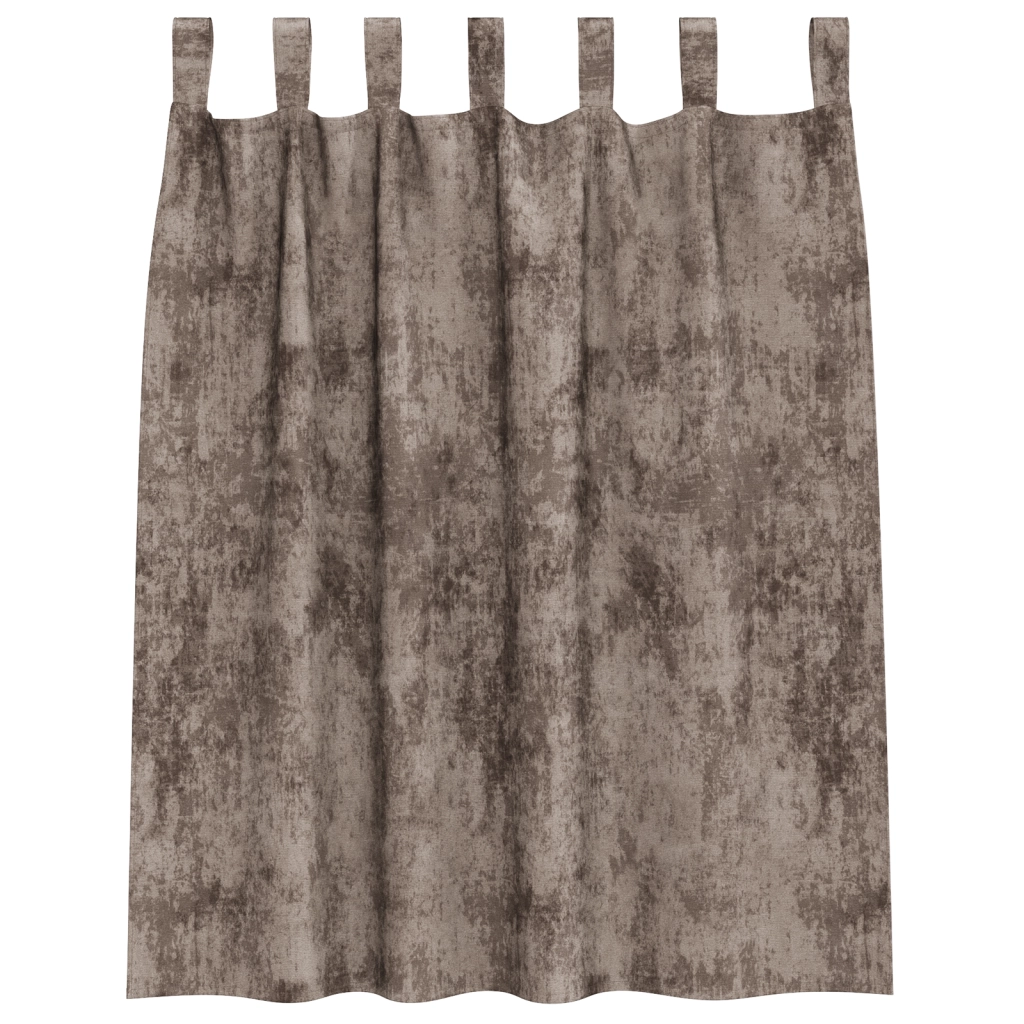 Tende in Velluto 2 pz con Occhielli Cappuccino 140x140 cm