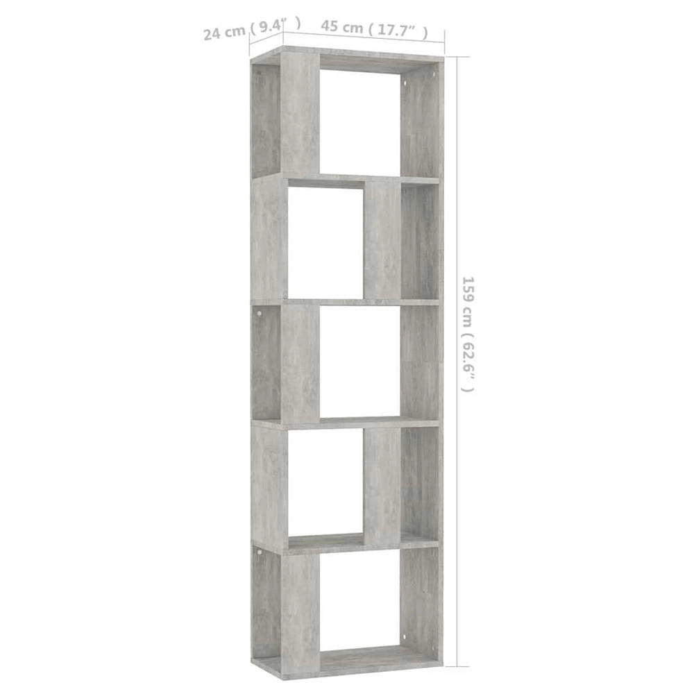 Bookshelf/room Divider, Concrete Grey, 45x24x159 Cm, Wood-based Material