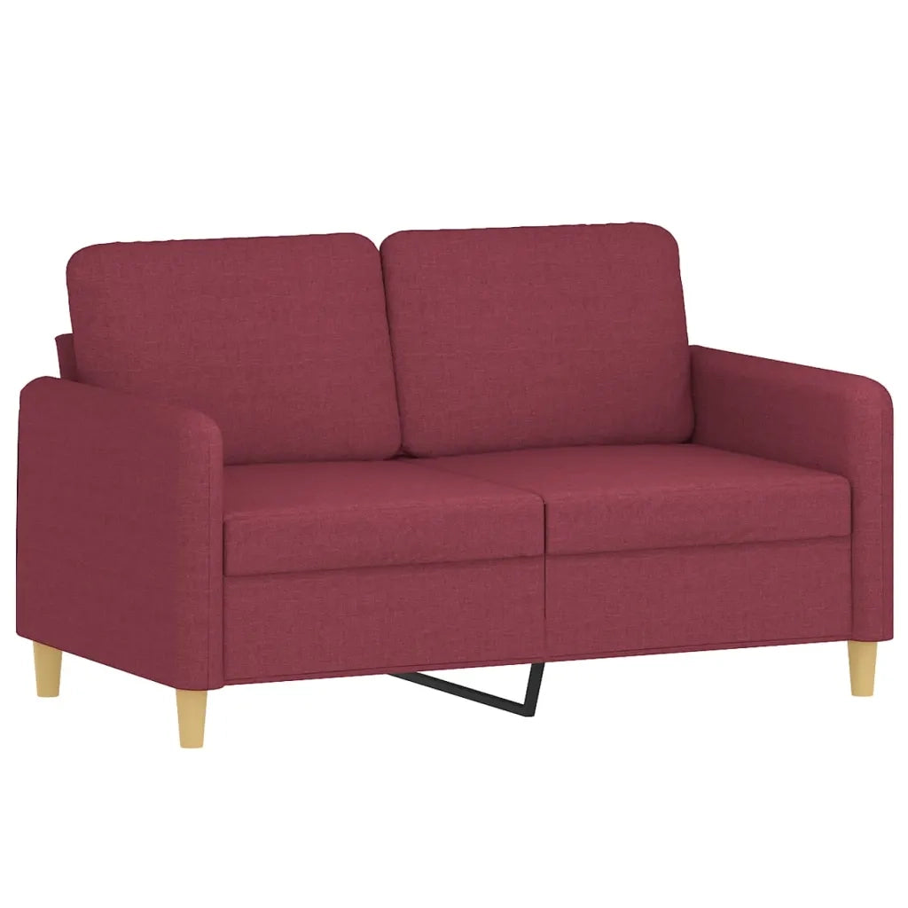 Set di Divani 2 pz con Cuscini Rosso Vino in Tessuto 3202140