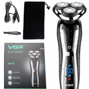 Trade Shop - Rasoio Professionale Vgr V-309 – Rotary Shaver Barber 3 Lame Usb Impermeabile -