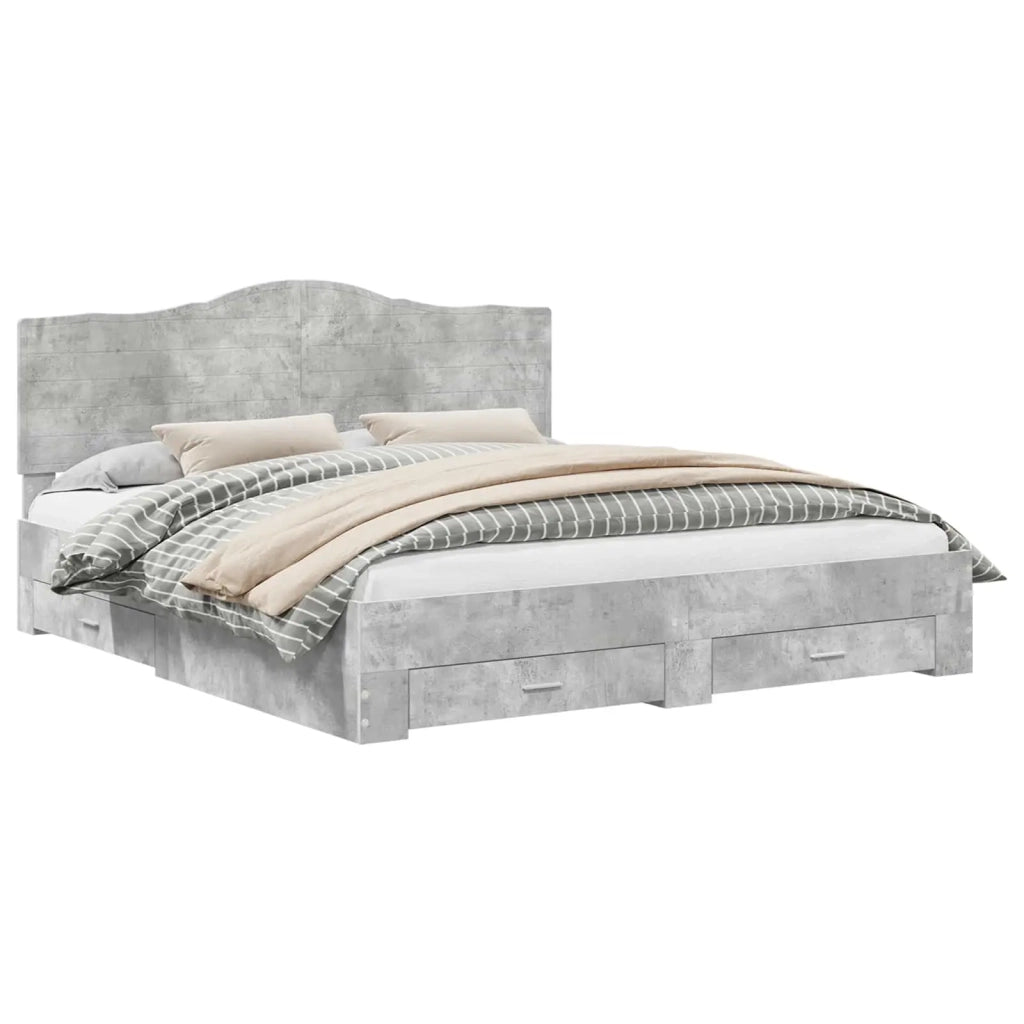 Struttura del letto con testiera Grigio cemento 180 x 200 cm 3413572