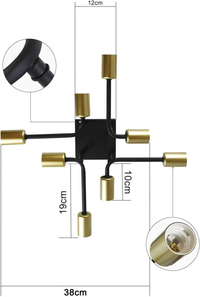 ZMH Lampada da soffitto nera vintage per camera da letto - Illuminazione industriale