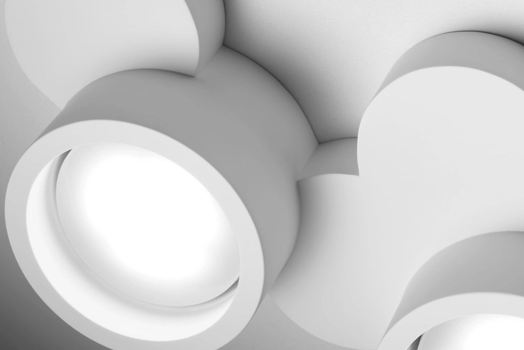 CHIO lampada da soffitto 2 Luci tonda attacco GX53 in gesso bianco 34cm
