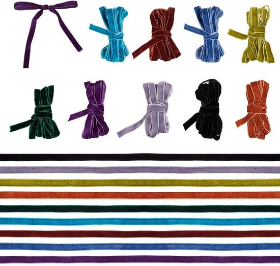 Fili di Cadeau in Feltro 9 Colori - 10Mm Spessore - Fili di Cadeau - Accessori per Ricamo - 27 Yards