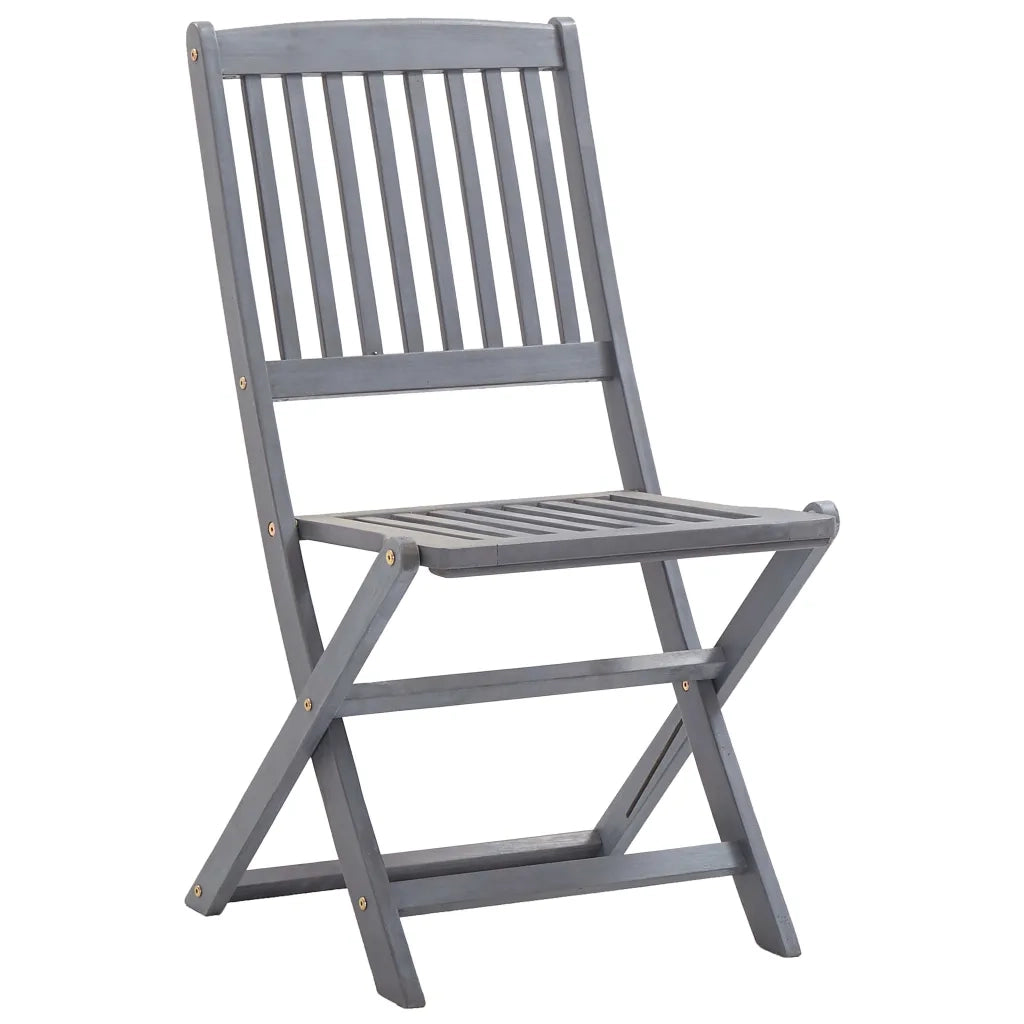 Sedie da Giardino Pieghevoli 4pz con Cuscini in Massello Acacia 3064578