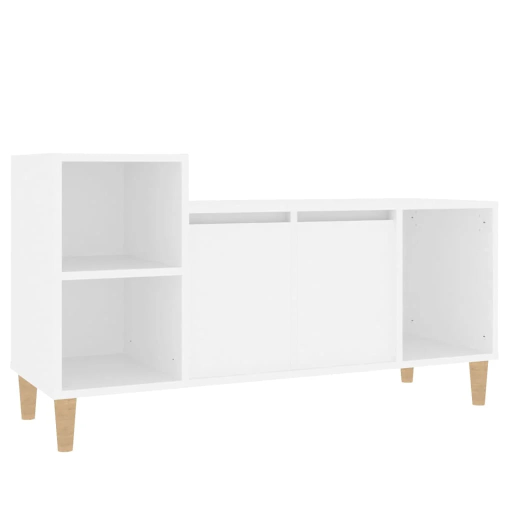 Mobile TV multimediale scaffale TV credenza mobile TV sala da pranzo soggiorno camera da letto 100 x 35 x 55 cm legno ingegnerizzato bianco 02_0025510