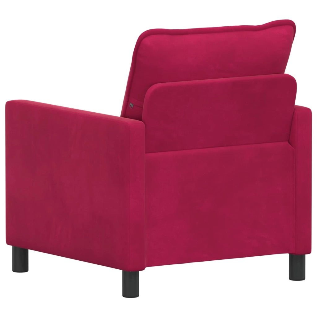 Divano | Divano da soggiorno | Sofa Rosso Vino 76 x 81 x 87,5 cm Velluto