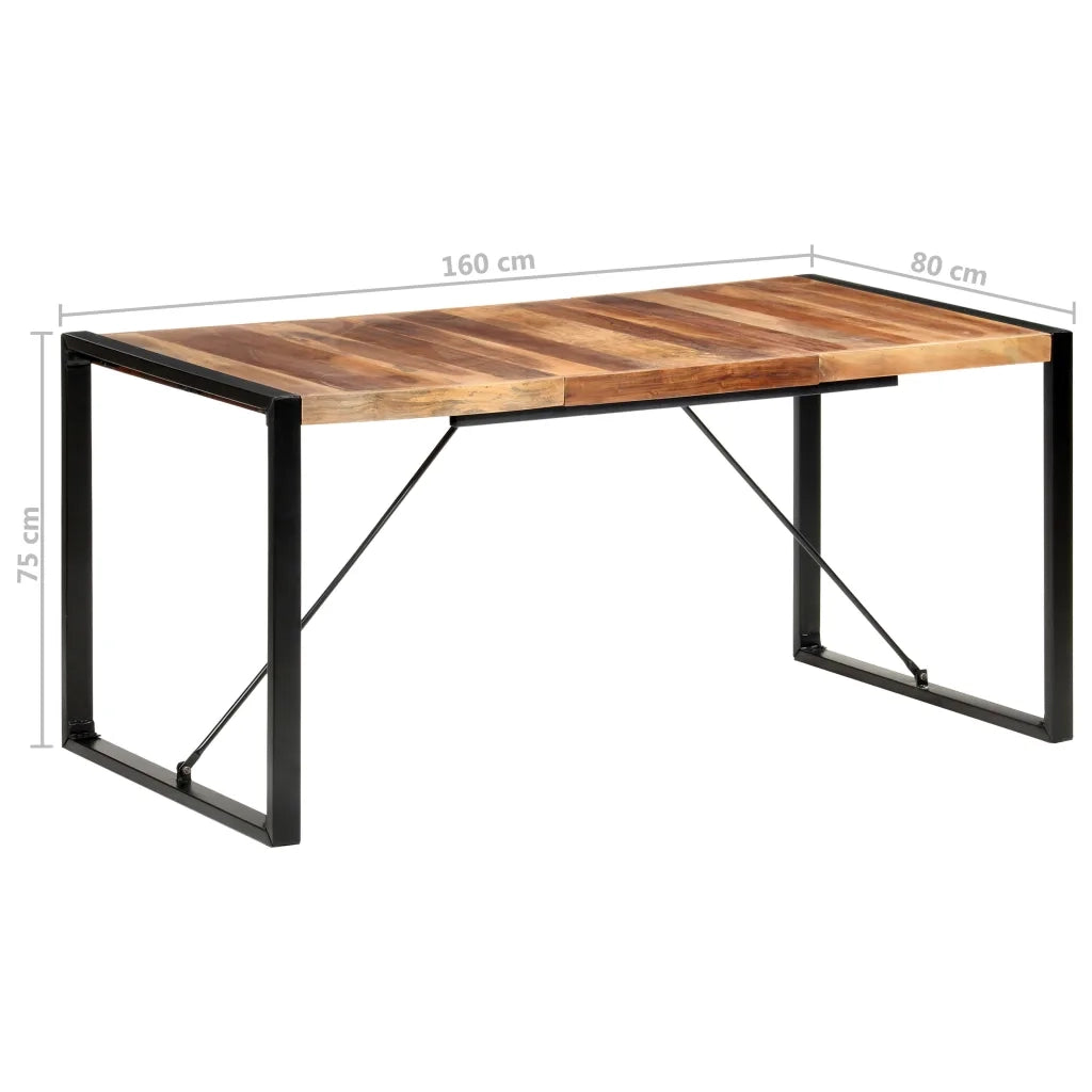 Tavolo da Pranzo 160x80x75 cm Legno Massello Finitura Sheesham cod mxl 16278