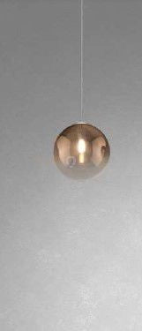 SOSPENSIONE CROMO 1 LUCE VETRO BRONZO 1184CR-S1-BR