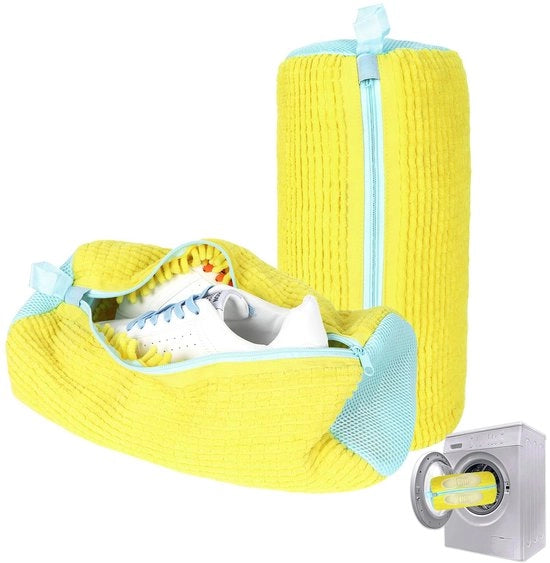 Due sacchetti per la lavatrice per scarpe, sacchetti per la lavatrice, raccoglitore per la lavatrice, sacchetto per scarpe lavatrice, sacchetto riutilizzabile con cerniera per sneakers e scarpe da sport