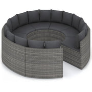 Set di mobili da giardino mobili da esterno 8 pezzi con cuscini resina intrecciata grigia 02_0017671