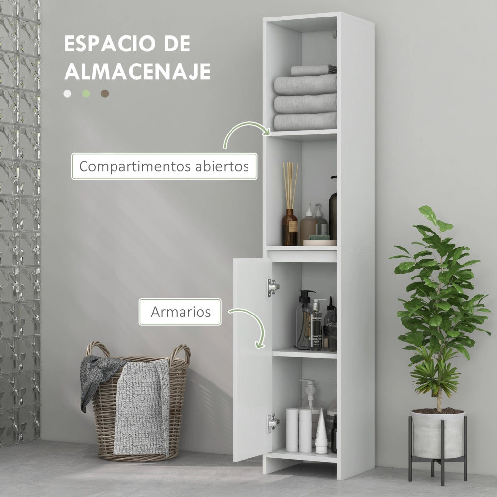 Colonna Bagno con Ante e Ripiani ¨C zephmum ¨C Bianco 30x30x160 cm