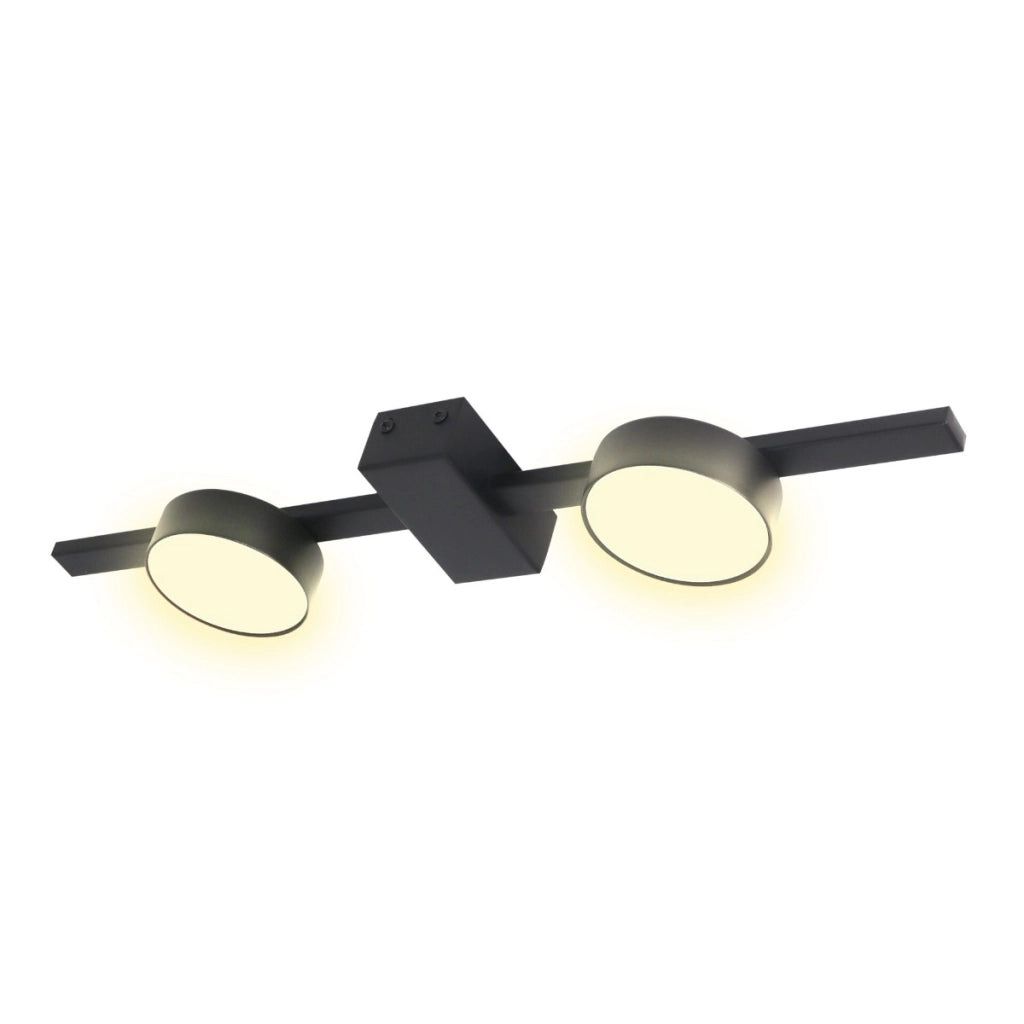 Faretto soffitto doppio nero su barra 2xGX53 10W Polux