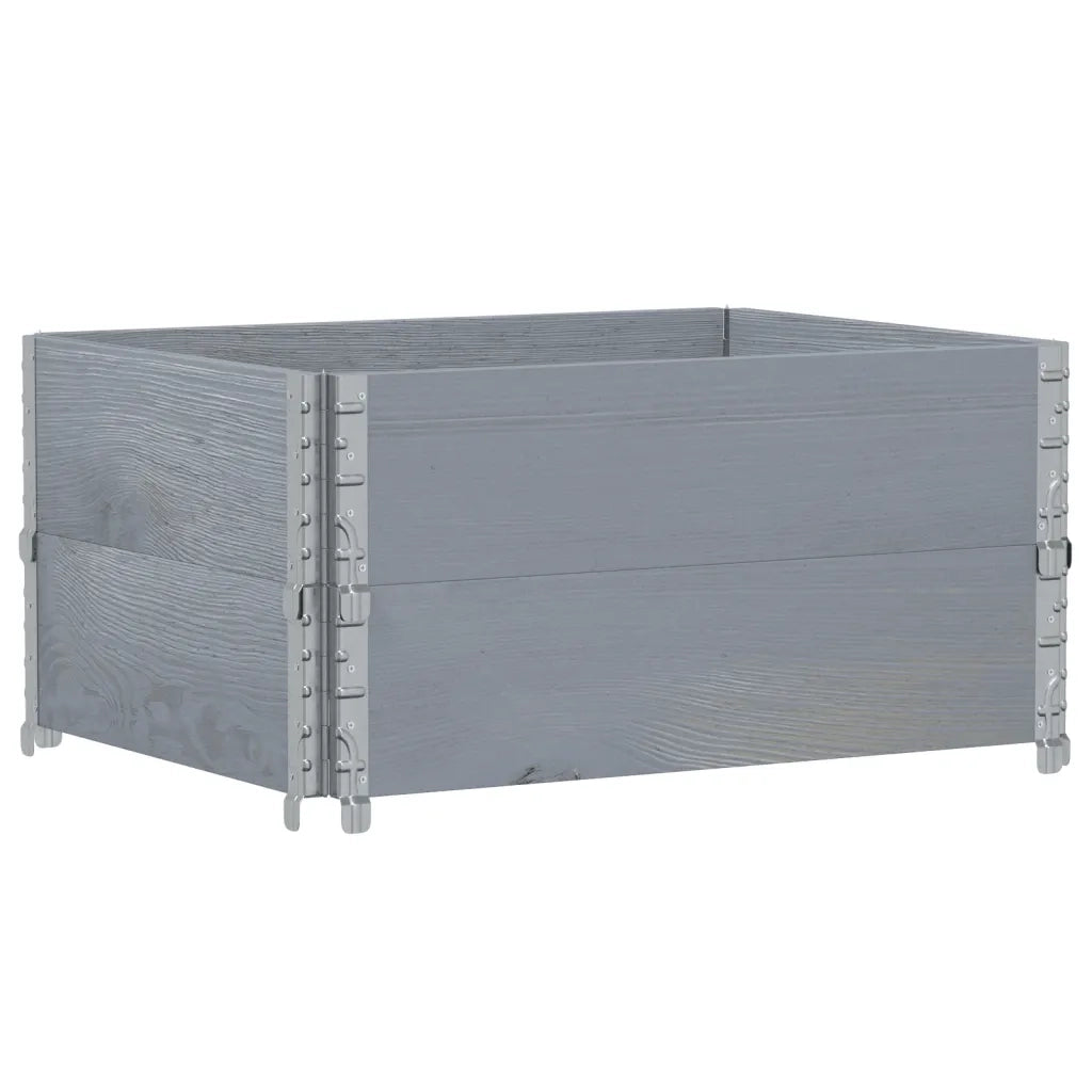 Paretali per Pallet 2pz Grigi 80x60cm in Legno Massello di Pino 4010270