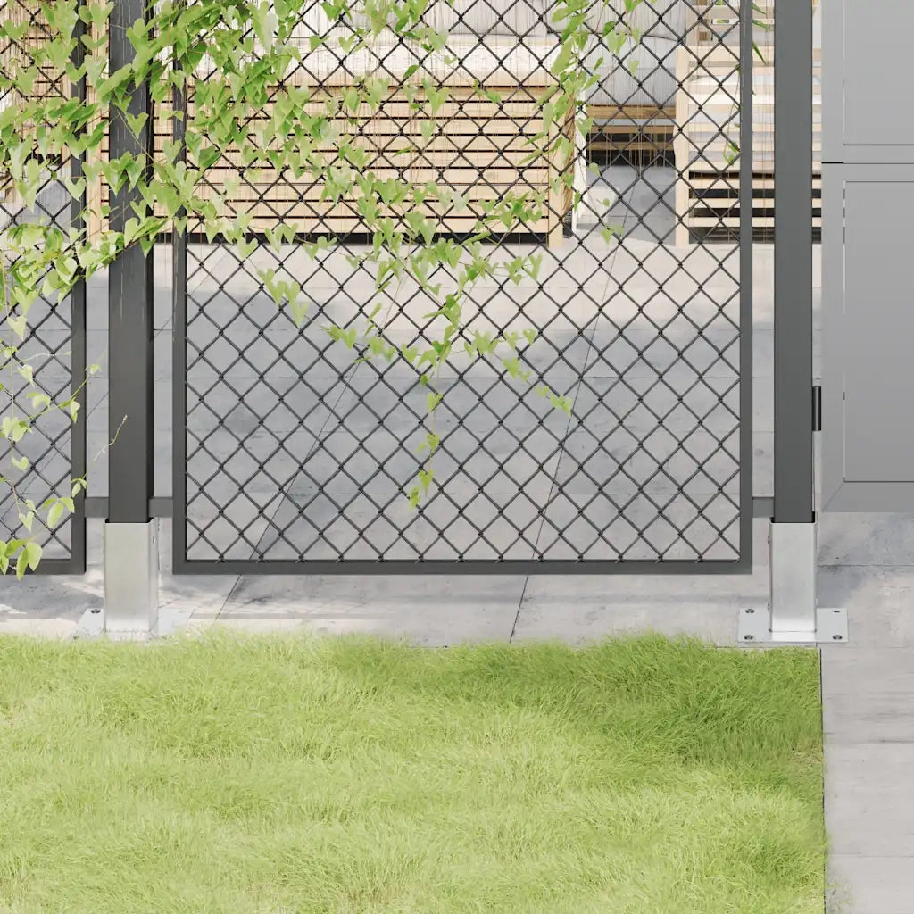 vidaXL Basi per Pali Quadrate 4 pz Argento 61x61 mm in Acciaio Zincato