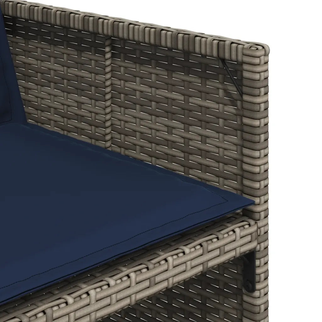 Set da pranzo da giardino da 13 pz con Cuscini in Polyrattan Grigio 3277716