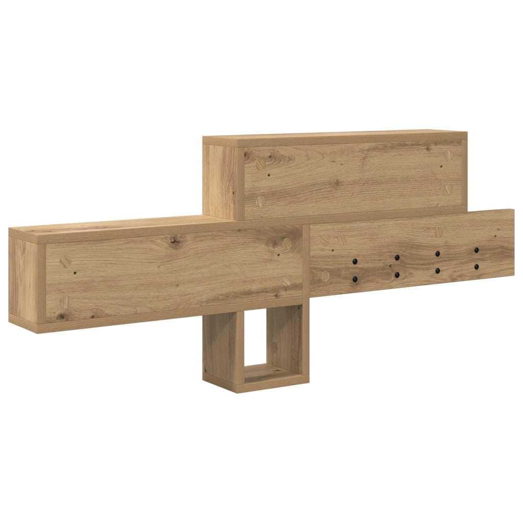 vidaXL Appendiabiti a muro rovere artigianale 100 x 12 x 43.5 cm