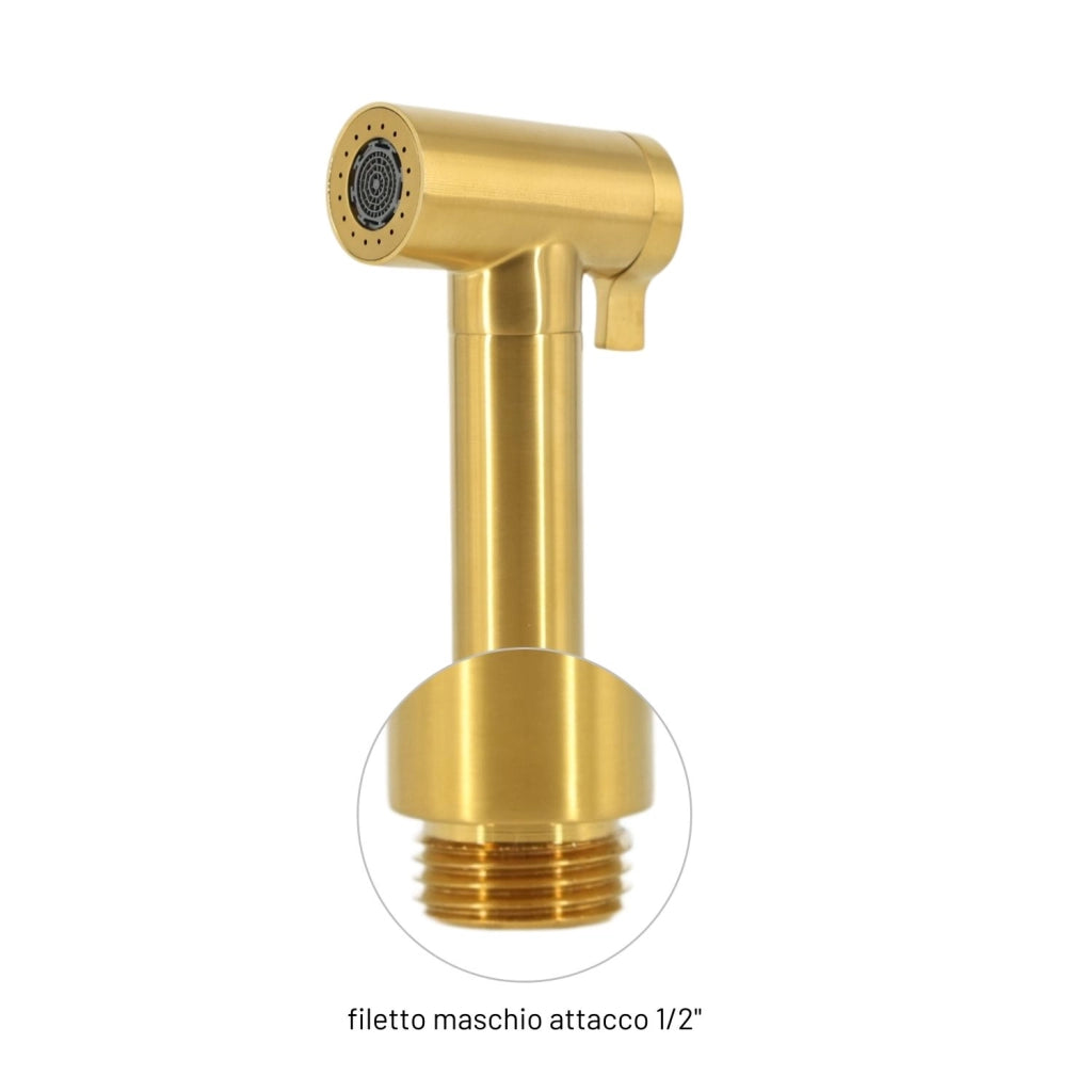Idroscopino wc doccetta ottone portatile shutoff monogetto con leva ogomondo kit *** finitura- oro bronzato spazzolat...