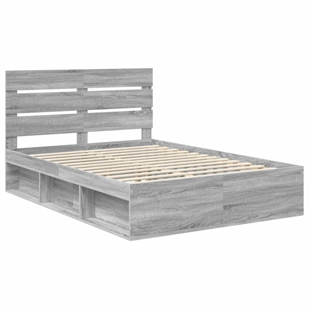 Struttura del letto Grigio Sonoma 140 x 190 cm Pino massello 3411749