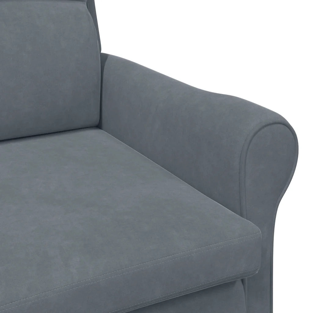 Poltrona-Divano Sedia-Poltroncina Grigio scuro Velluto 832551