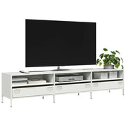 Mobile TV Bianco 202x39x43,5 cm in Acciaio Laminato a Freddo 851351