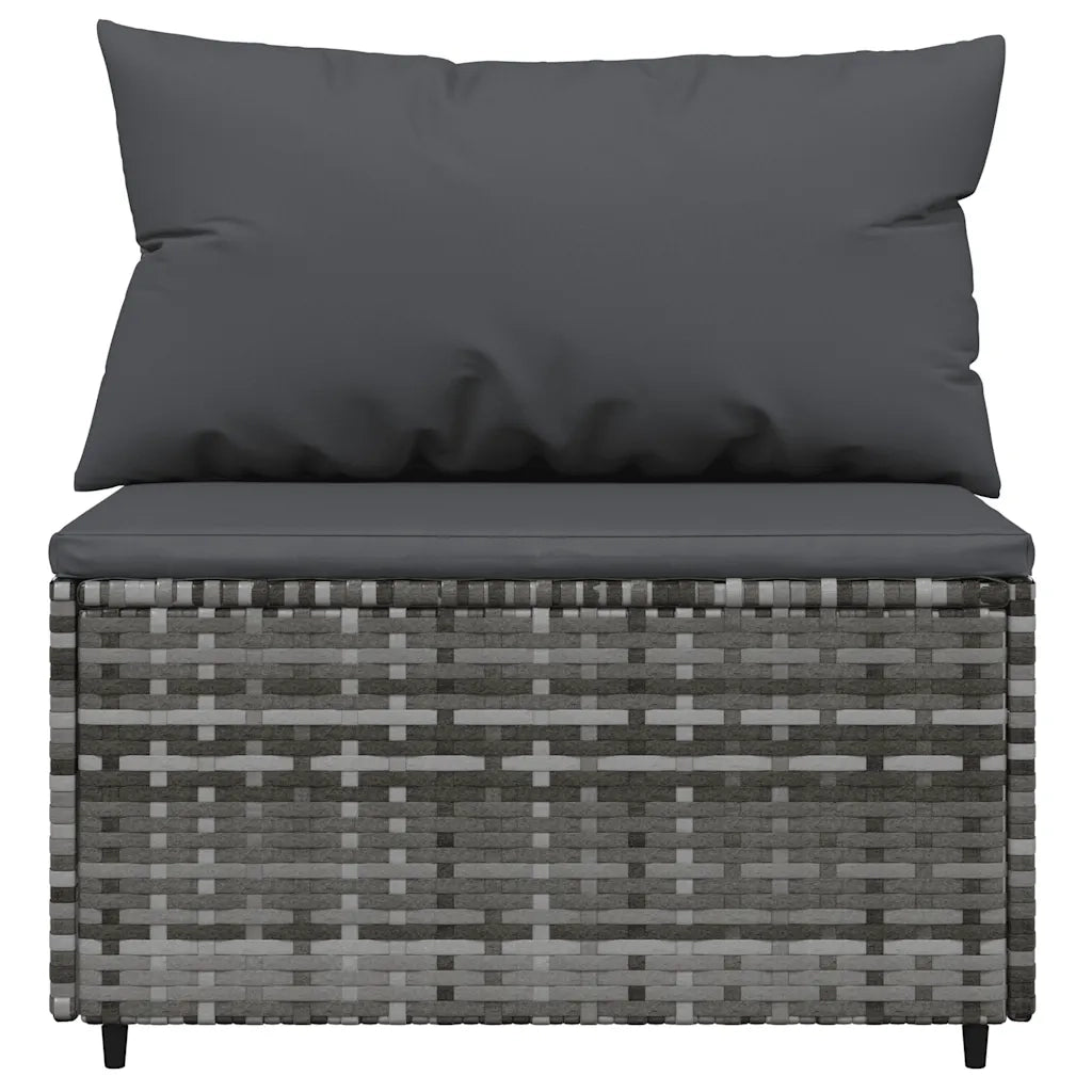Set Divani da Giardino 4 pz | Set Salotto da Giardino con Cuscini in Polyrattan Grigio