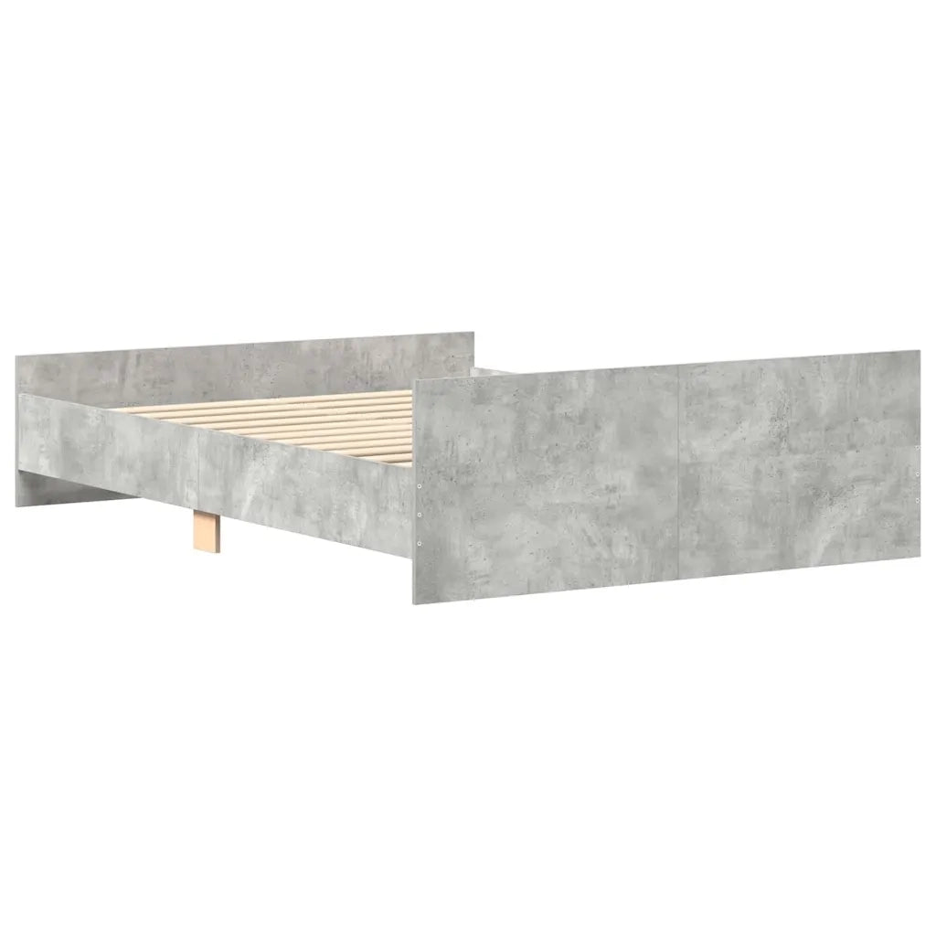 Giroletto con Testiera e Pediera-Struttura Letto Grigio Cemento 150x200 cm