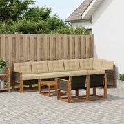 Set di divani da esterno 9 pz Naturale e Beige 3382045