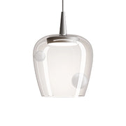 Zafferano Lampada a sospensione Bilia 230V in vetro borosilicato soffiato a bocca con finitura alluminio sabbiato LED 8W 3000K dimmerabile TRIAC