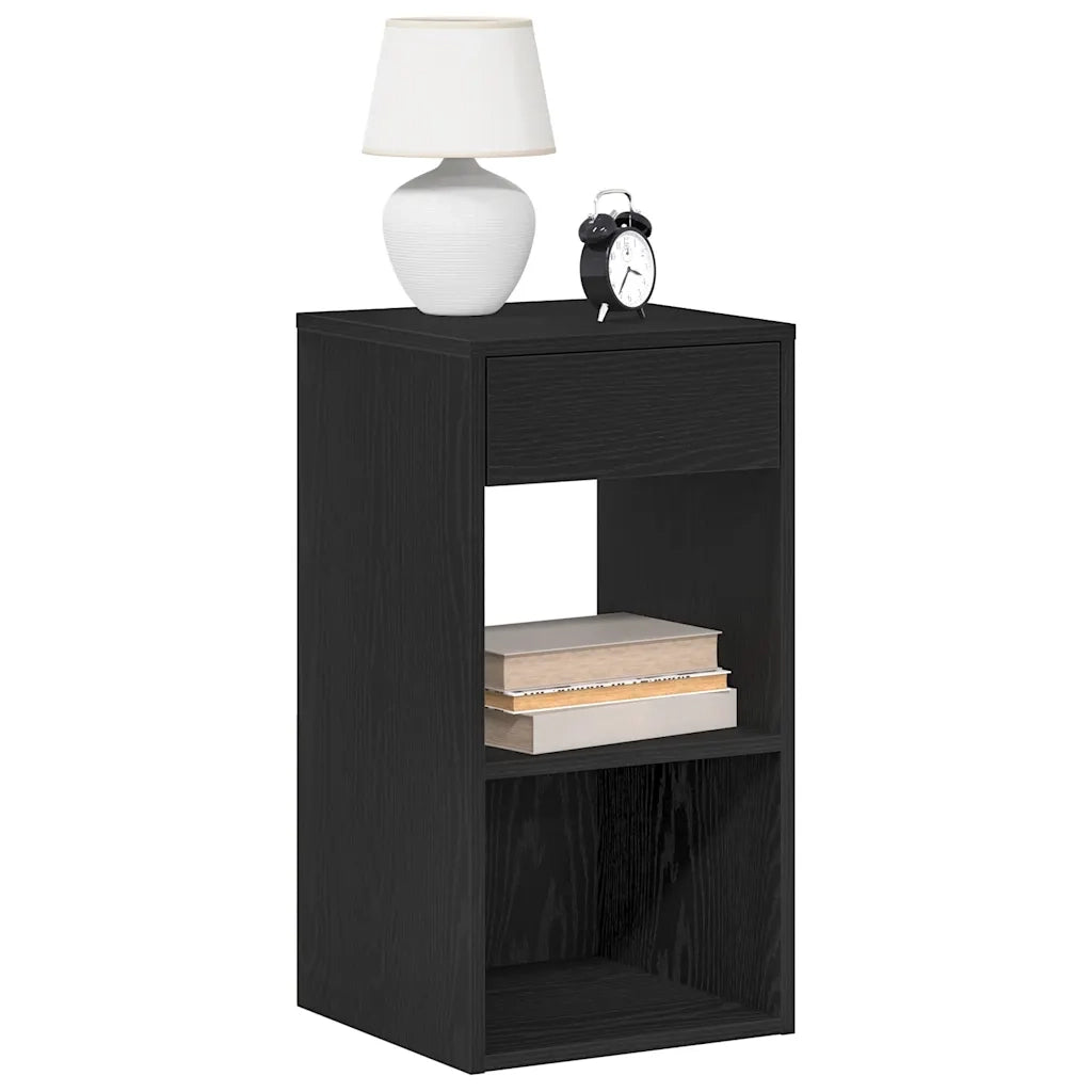 Comodini con Cassetto 2 pz-Set di 2 Tavolino da notte Rovere Neri 35x34x66,5 cm